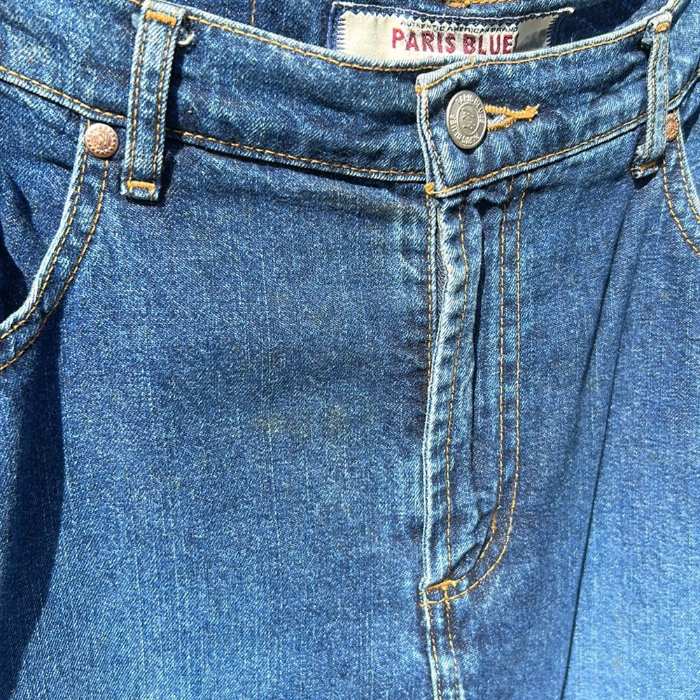 Denim Maxi Skirt stylish straight slits high waist belt loops 5 pockets vintage - Picture 7 of 12